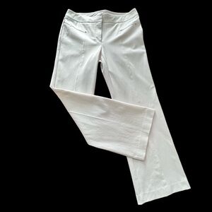 Cache Cream Off White Dress Pants Trousers Gold Hardware, Size 8, 31.5” Inseam